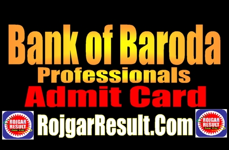 Bank of Baroda Professionals Admit Card 2025