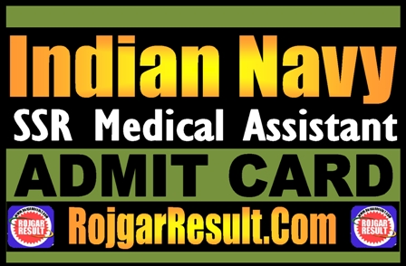 Navy SSR Medical Assistant Admit Card 2024