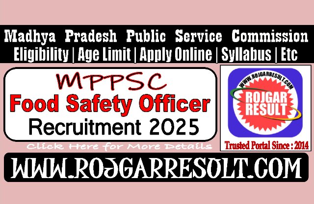 MPPSC Food Safety Officer FSO Online Form 2025