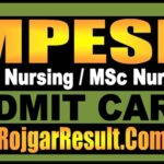 MPESB BSc Nursing MSc Nursing Admit Card 2025