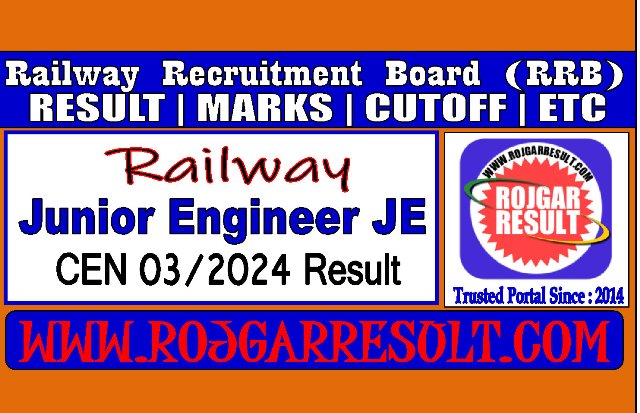 rrb Junior Engineer JE fINAL rESULT 2025