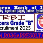 Reserve Bank RBI Officers Grade B Online Form 2025