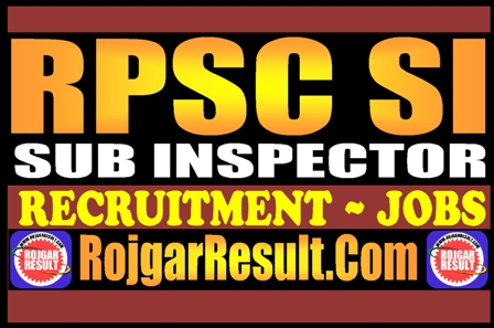 RPSC Rajasthan Police SI Recruitment 2025