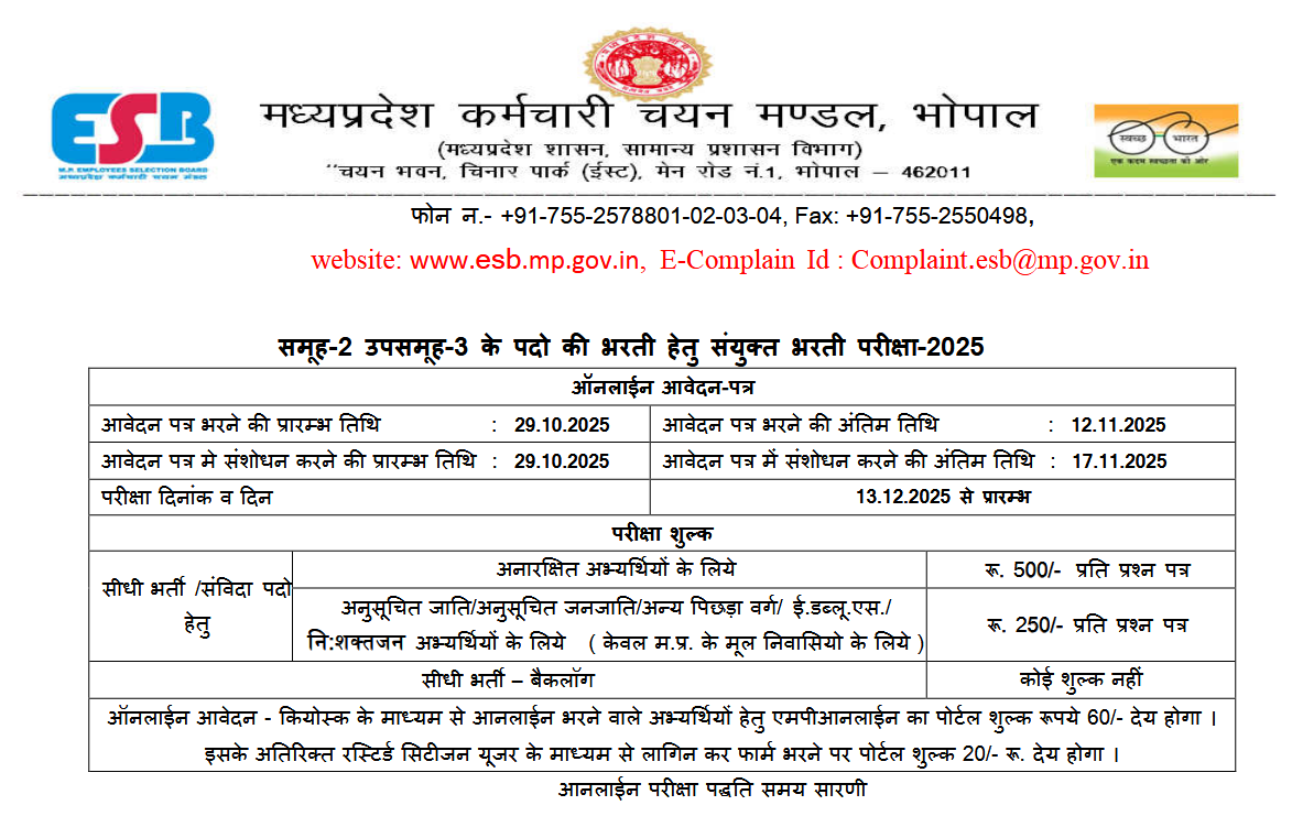 Group-2 Sub Group-3 Combined Recruitment Test - 2025