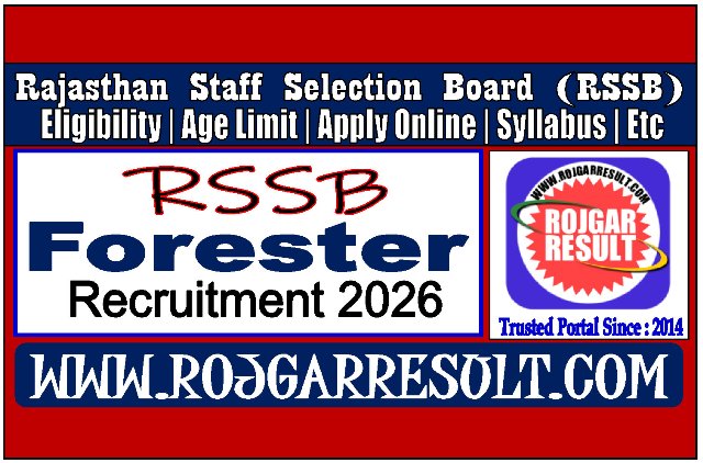 RSSB Forester Online Form 2026 for 259 Post