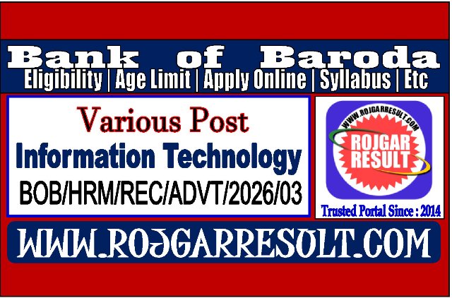 Bank of Baroda Online Form 2026