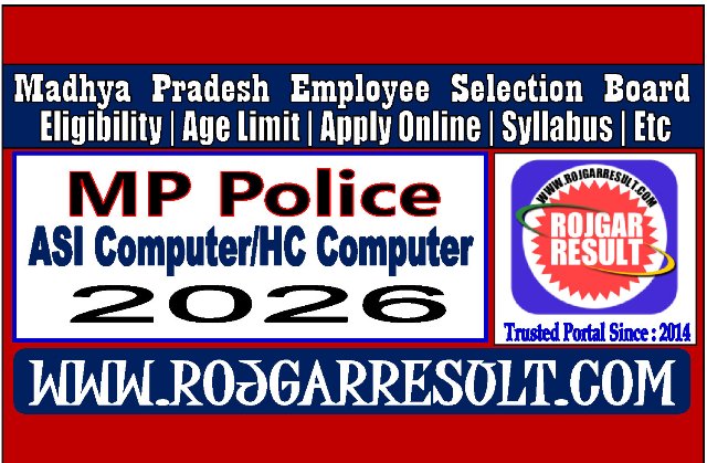 MP Police ASI and Head Constable Computer Online Form 2026