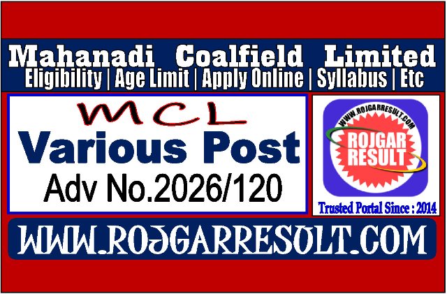 Mahanadi Coalfields Limited Various Post Online Form 2026