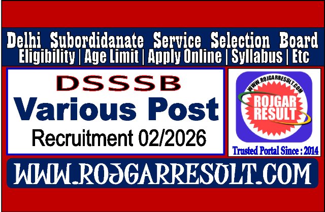 DSSSB Various Post Online Form 2026 for 216 Post