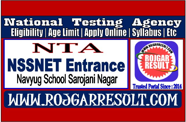 NTA NSSNET Entrance Online Form 2026